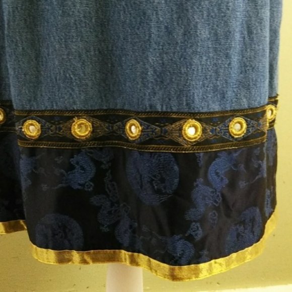 Mirror Embellished Denim Sundress 12/14 NWT - Picture 3 of 7